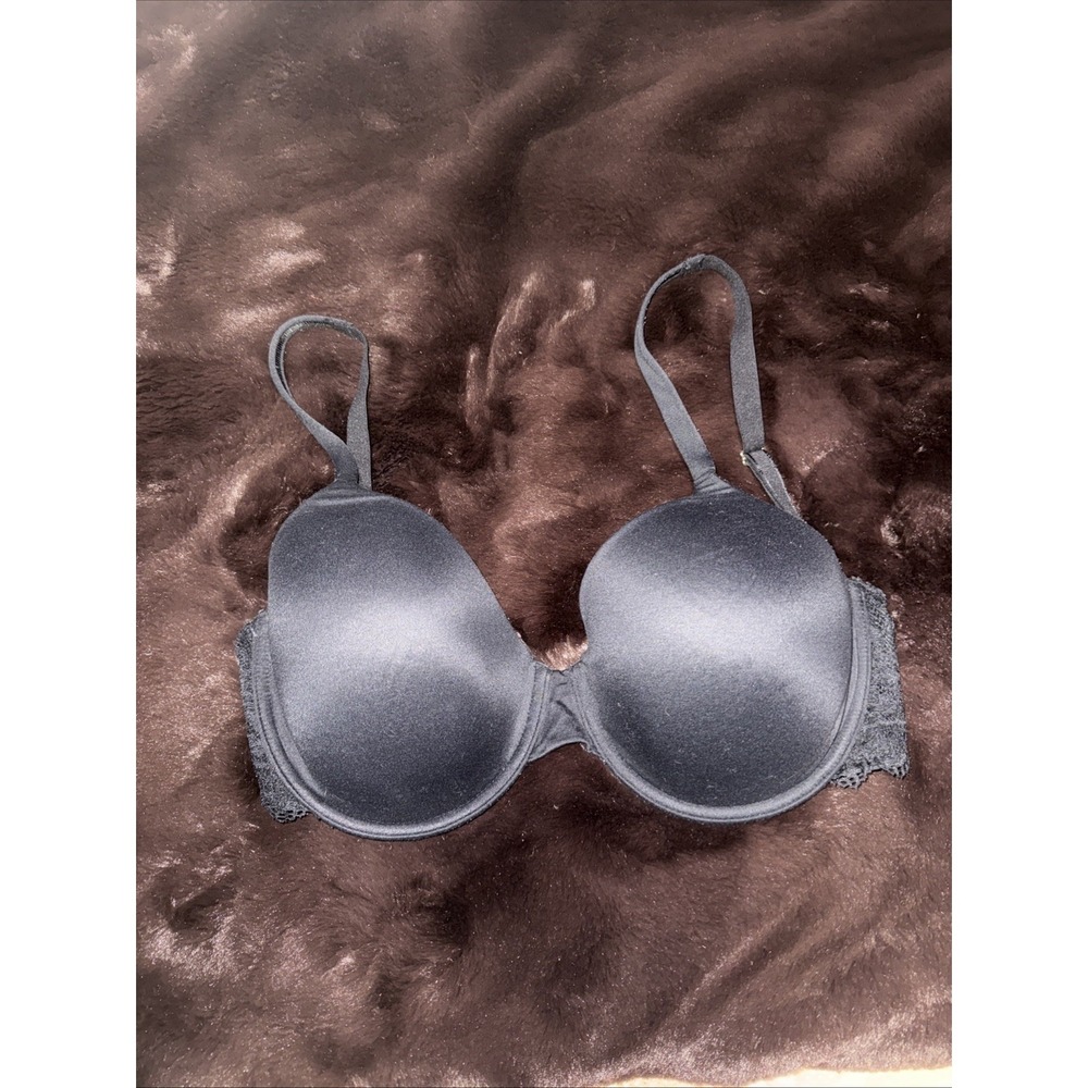 Soma Embraceable Enchanting‎ Lace Demi Bra Lined Underwire Womens 36DD Black